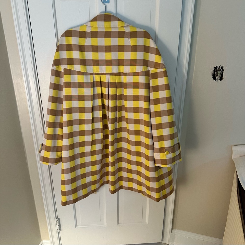 Anthropologie Maeve Yellow and Brown Gingham Coat - Picture 5 of 9